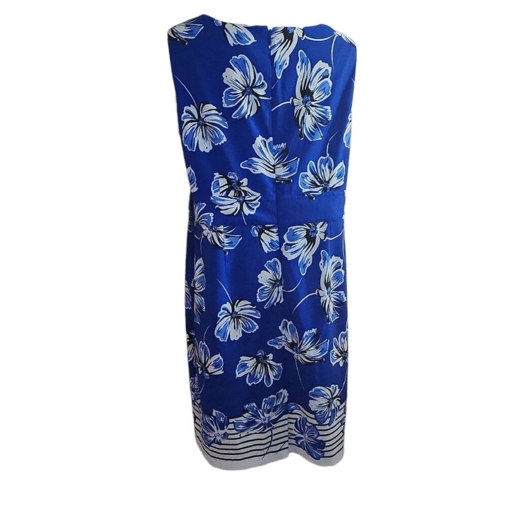 Dressbarn DB Established 1962 Womens Plus Size 18 Blue White Floral Sleeveless - Picture 4 of 9